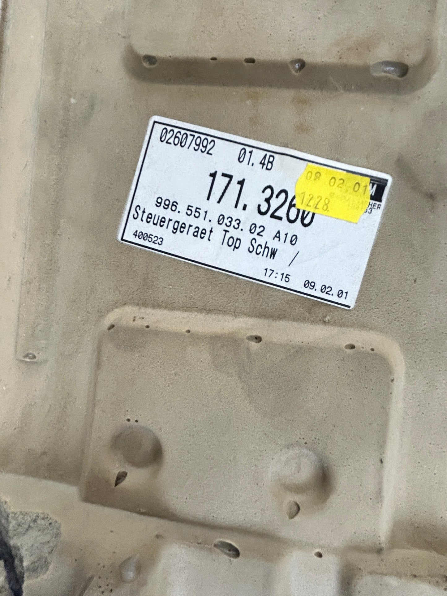 NLA Porsche 996 Turbo/ GT2 Lining Rear Shelf 996 551 33 02 A10 Discontinued