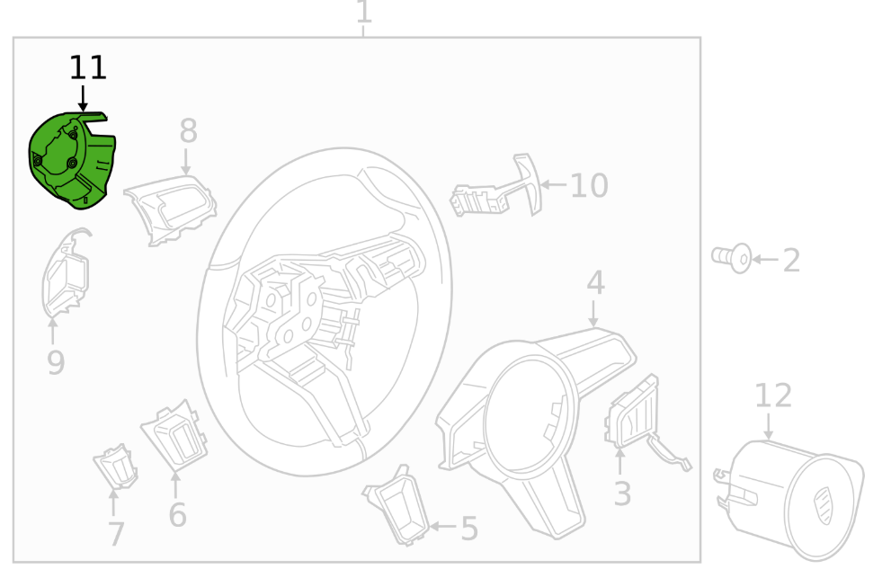 NEW OEM Porsche 991 Steer Wheel Shaft Cover 95B 419 798 D