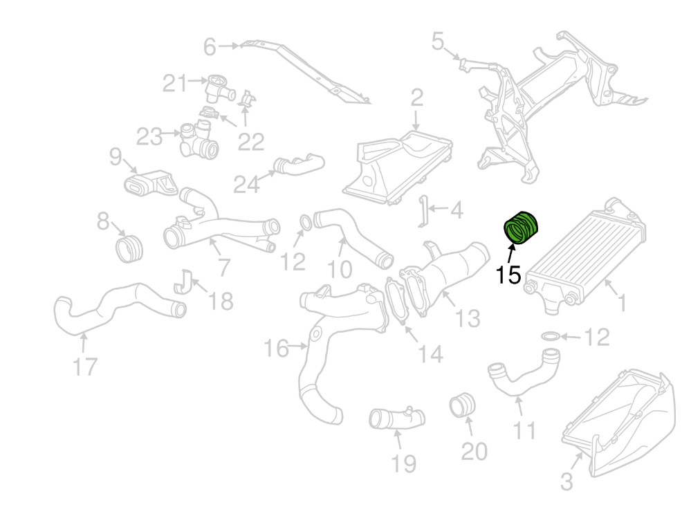 Porsche 996 Turbo/ GT2 Sleeve Air Guide 996 110 621 70